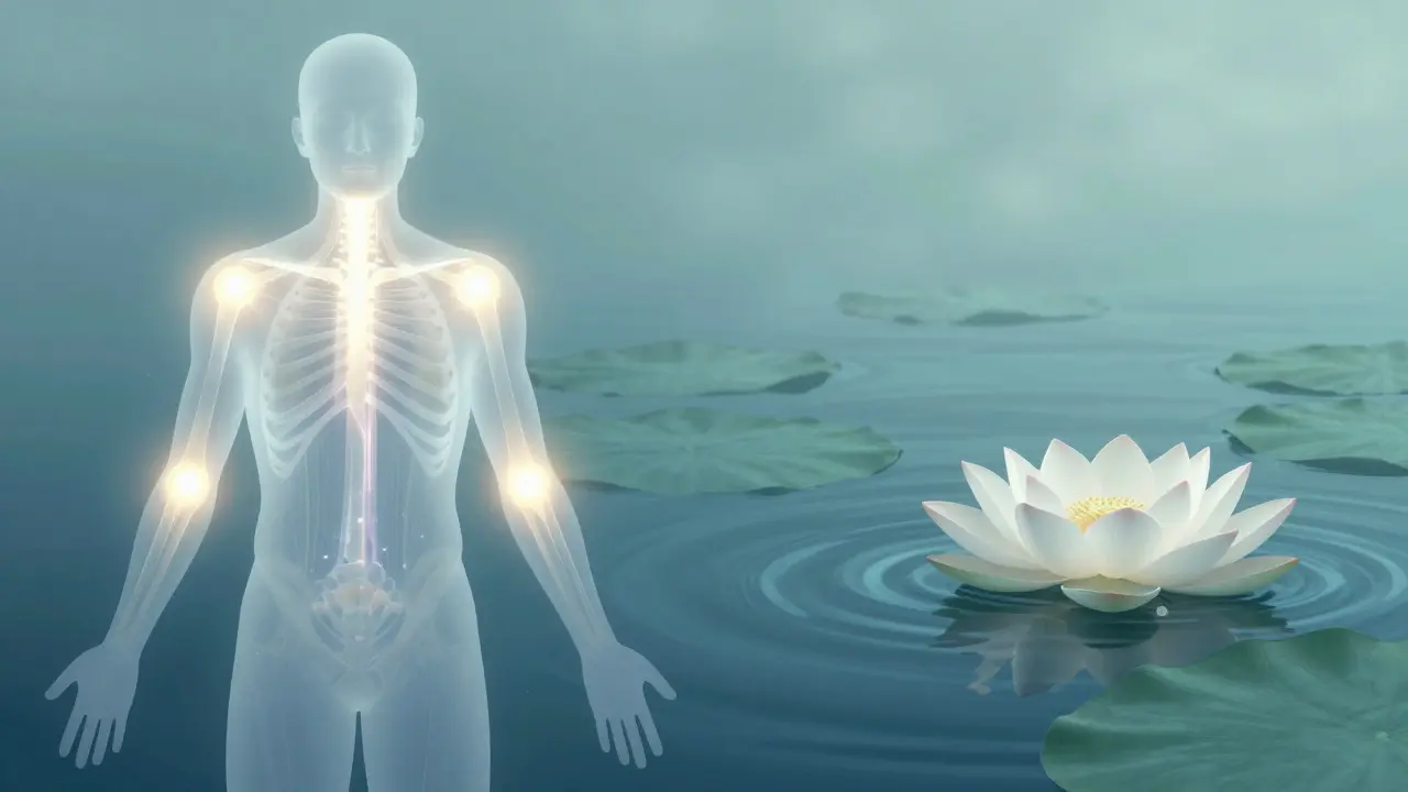 Abstract representation of holistic health benefits and inner peace